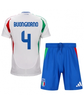 Italia Alessandro Buongiorno #4 Maglia Gara Trasferta Repliche Europei 2024 Bambino